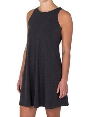 NWT Free Fly Bamboo Flex Mini Tank Dress Heather Black Gray UPF 50+ Sz  XL